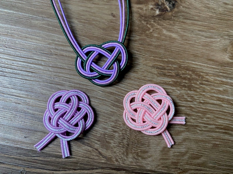 Mizuhiki Pink+purple colors, Paper strings, mizuhiki 9colors×5=45strings, japanese cord, rayon wrap image 6