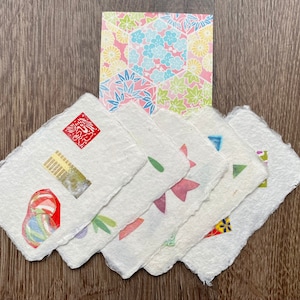 5 Blatt Papey Karte-5, japanische Patten select Card, Washi Papier, handgeschöpftes Papier, Geburtstagskarte, Umweltfreundliches Papier, natürliches Papier, Chiyogami