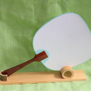 Kit de ventilador de papel, ventilador de papel japonés, fanáticos de arte, ventilador de caligrafía, ventilador de papel Washi, ventilador de flores de arte, con soporte de bambú, kit de artesanía