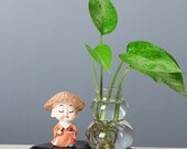 Orange Buddhist Monk Plant Pot, Creativity Planter, Creativity Gifts, Ceramic Planter, Home Planter, Succulent Planter No Plant