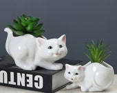 Lovely Kitty Plant Pot, Cute Cat Planter, Kawaii Ceramic Planter, Animal Planter, Succulent Planter, Spring Planter, Home Decor