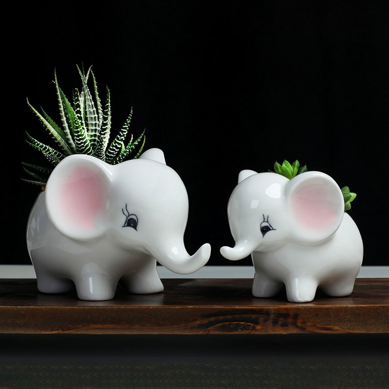 Animal Planter Cute Elephant Plant Pot Elephant Gifts Etsy