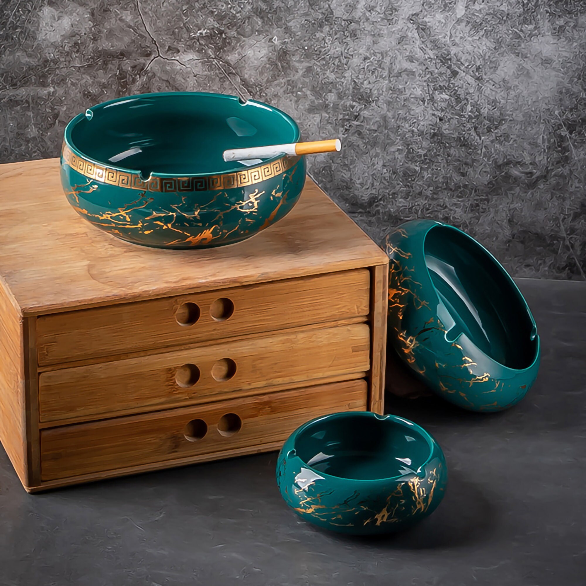 Decorative ashtray with lid For Patio 7.67inch Outdoors Etsy