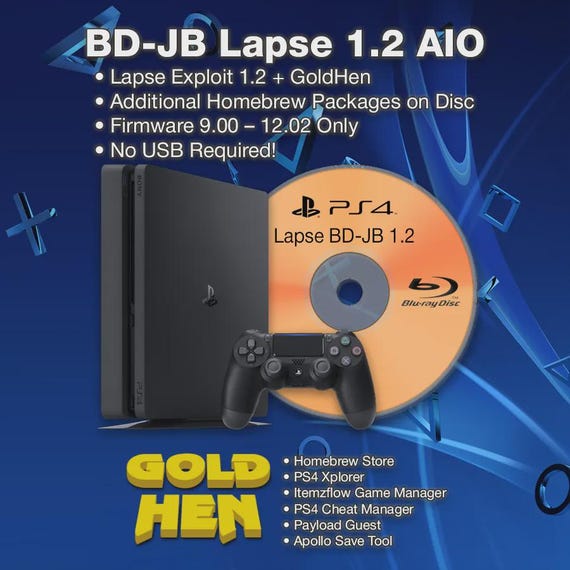 PS4 BD-J LAPSE 1.2 AUTO Gold Hen 2.4b18.6 - Etsy