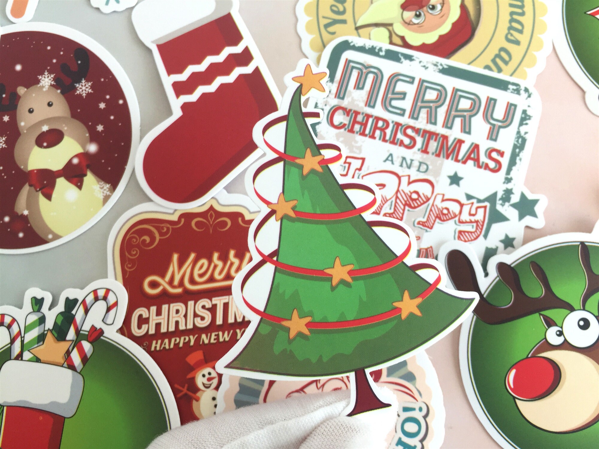 100Pcs Christmas Santa stickers packVinyl stickersLaptop Etsy