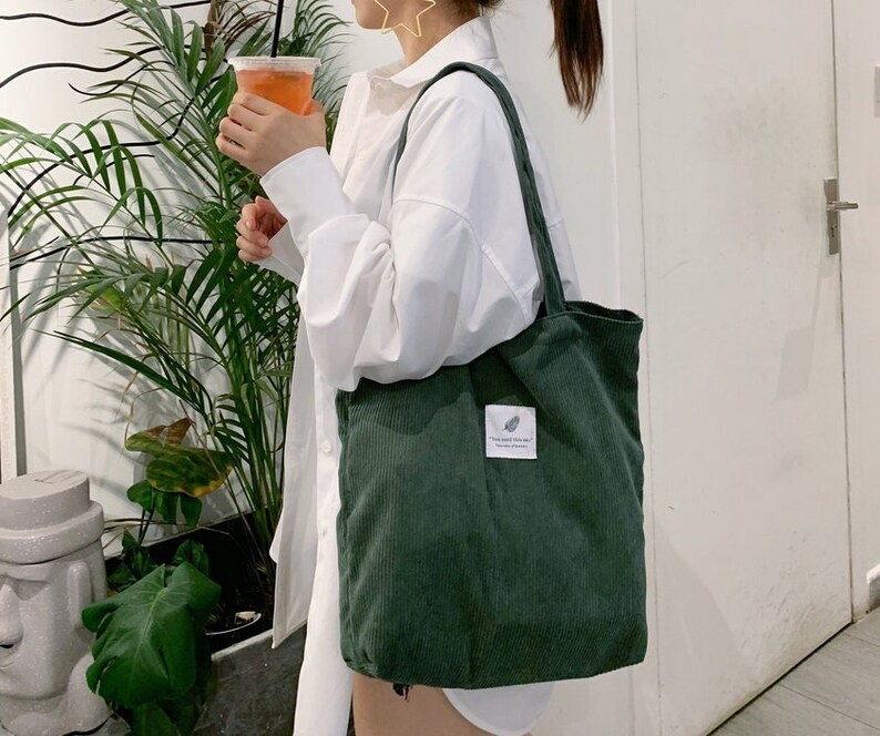 Corduroy Tote Bag, Shopping Bag, Handbag, Corduroy Bag, Women Shoulder bag, Ultra Light Weight, Resusable Foldable Bag, Eco friendly bag 