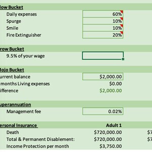 Daily Expense Budget Template Inspired By Barefoot Investor Etsy