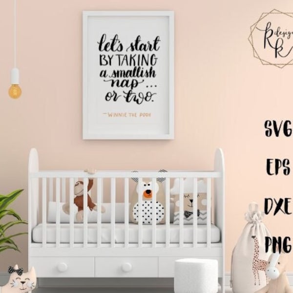 Handlettered Winnie the Pooh quote for Baby Shirt / Nursery Sign Svg, Eps, Dxf, Png Files Digital Download