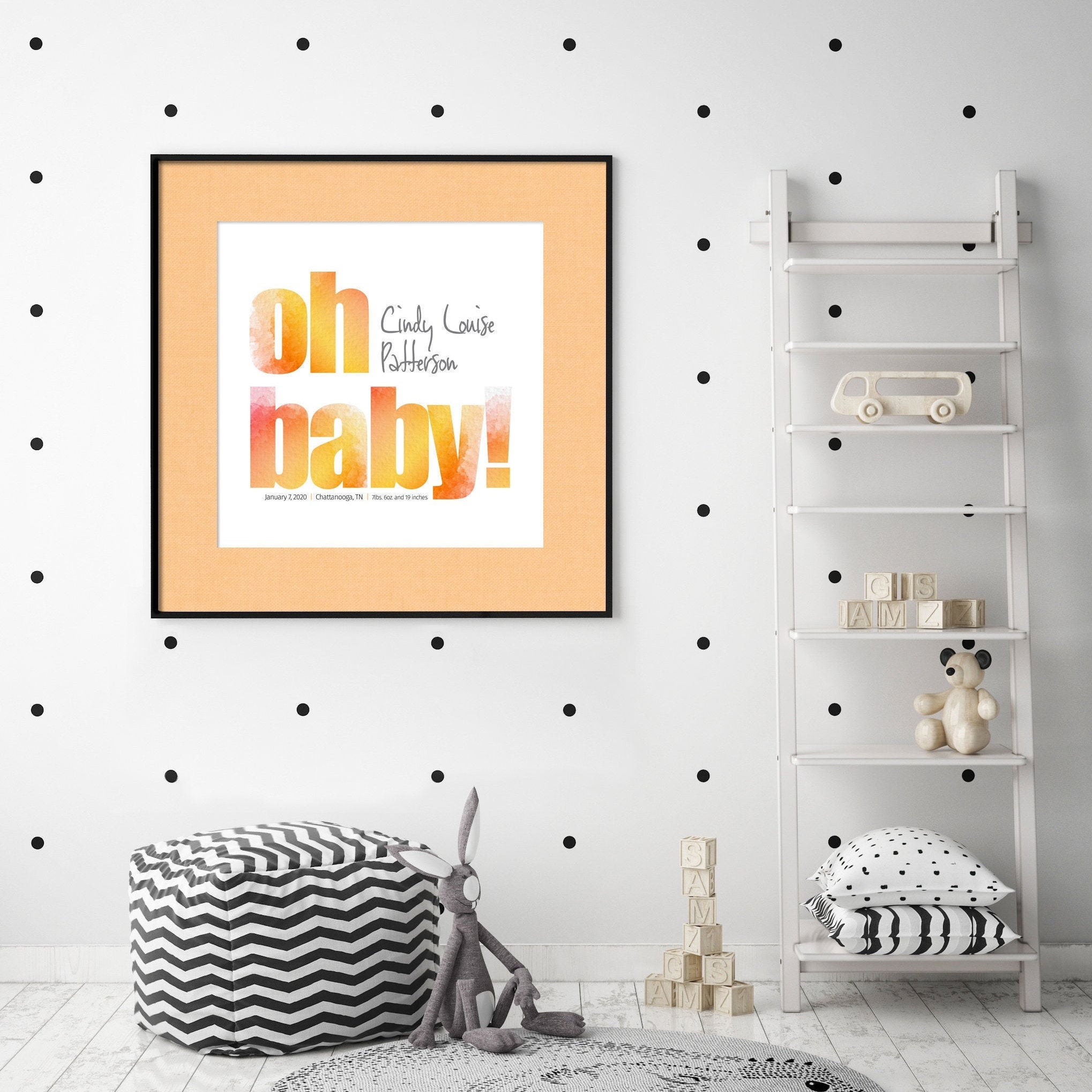 Oh Baby Babys Room Personalized Wall Art Kids Room Art Etsy UK