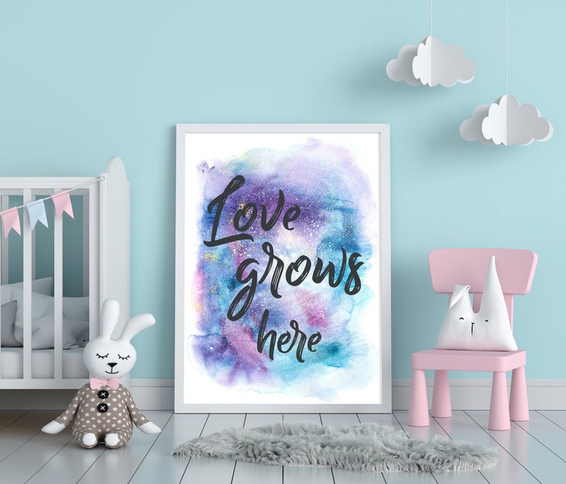 Love Grows Here Inspirational Wall Art Inspirational Etsy