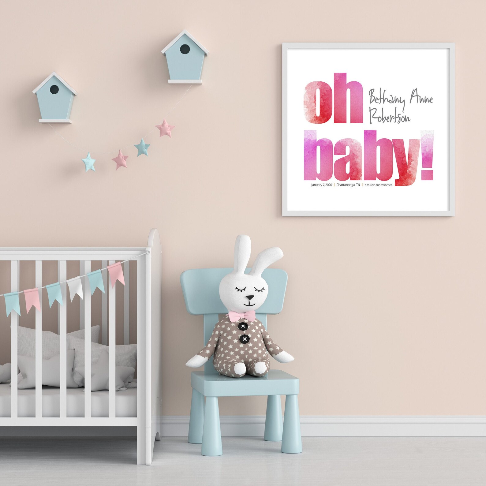 Oh Baby Babys Room Personalized Wall Art Kids Room Art Etsy UK