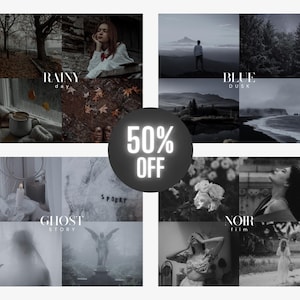 GOTHIC PRESET BUNDLE, 40 Mobile & Desktop Lightroom Presets, Spooky, Gloomy, Eerie Horror, Goth,  Witchy, Ghost, Dark Moody Filter