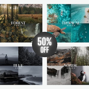 NATURE PRESET BUNDLE, 40 Mobile & Desktop Lightroom Presets, Forest, Landscape, Earthy, Dark Moody, Travel, Nordic, Natural Cinematic Filter