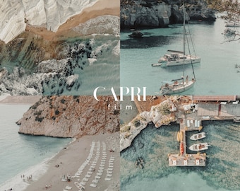 CAPRI FILM Lightroom Presets, 10 Mobile & Desktop Presets, Summer Vacation, Italian Aesthetic, Mediterranean Beach, Vintage Neutral Filter