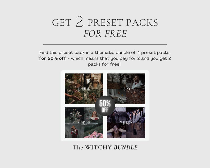HERBAL APOTHECARY Lightroom Presets, 10 Mobile & Desktop Presets, Dark Cottagecore, Witchy Aesthetic, Natural Moody Witchcore Photo Filter image 3