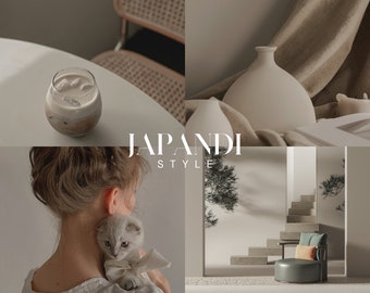 JAPANDI STYLE Lightroom Presets, 10 Mobile & Desktop Presets, Wabi Sabi Aesthetic, Soft Neutral Beige, Cream, Natural Warm Moody Filter