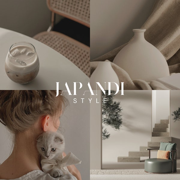 JAPANDI STYLE Lightroom Presets, 10 Mobile & Desktop Presets, Wabi Sabi Aesthetic, Soft Neutral Beige, Cream, Natural Warm Moody Filter