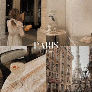 PARIS FILM Lightroom Presets, 10 Mobile & Desktop Presets, Vintage Luxury Retro Aesthetic, Warm Creamy Presets, Soft Beige Moody Filter