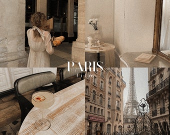 PARIS FILM Lightroom Presets, 10 Mobile & Desktop Presets, Vintage Luxury Retro Aesthetic, Warm Creamy Presets, Soft Beige Moody Filter