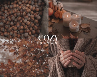 COSY BROWN Lightroom Presets, 10 Mobile & Desktop Presets, Dark Soft Moody Presets, Herbst, Herbst, Erdig, Neutral, Natürlich, Instagram Filter