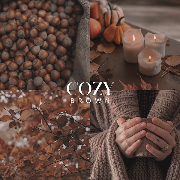 COZY BROWN Lightroom Presets, 10 Mobile & Desktop Presets, Dark Soft Moody Presets, Autumn, Fall, Earthy, Neutral, Natural, Instagram Filter