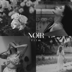 NOIR FILM Lightroom Presets, 10 Mobile & Desktop Presets, Monochrome Black and White Presets, Moody Cinematic, Vintage Grainy Film Aesthetic