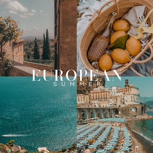 EUROPEAN SUMMER Lightroom Presets, 10 Mobile & Desktop Presets, Summer Vacation, Italian Style, Mediterranean Sea, Natural Warm Moody Filter