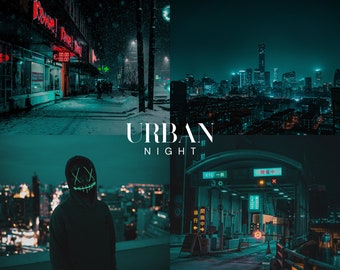 URBAN NIGHT Lightroom Presets, 10 Mobile & Desktop Presets, Cyberpunk, Neon, Night, Dark Moody, City, Street Photography, Tokyo, Cinematic