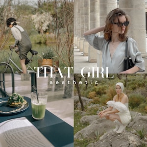THAT GIRL AESTHETIC Lightroom Presets, 10 Mobile & Desktop Presets, Natural No-Filter Presets, Soft Creamy Neutral Instagram Photo Filter