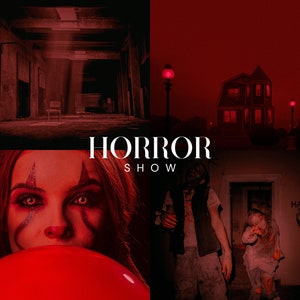 HORROR SHOW Lightroom Presets, 10 Mobile & Desktop Presets, Dark, Gothic, Gloomy, Spooky, Creepy, Scary, Red, Black, Grainy, Sinister