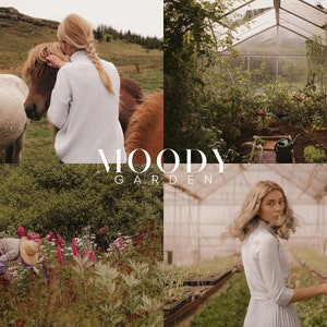 MOODY GARDEN Lightroom Presets, 10 Mobile & Desktop Presets, Warm Beige, Soft Green, Earthy Vintage Aesthetic, Light Academia Photo Filter