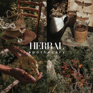HERBAL APOTHECARY Lightroom Presets, 10 Mobile & Desktop Presets, Dark Cottagecore, Witchy Aesthetic, Natural Moody Witchcore Photo Filter image 1