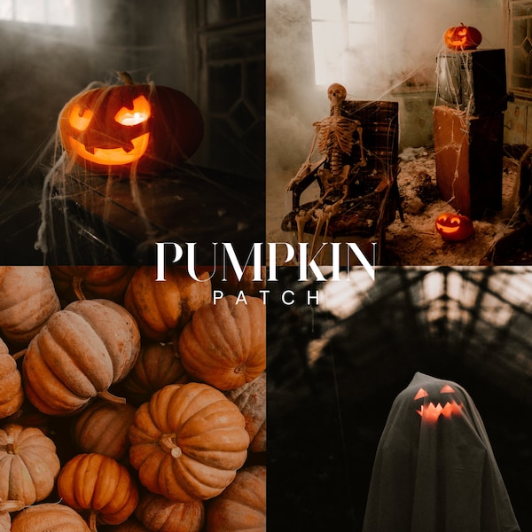 PUMPKIN PATCH Lightroom Presets, 10 mobiele en desktop presets, Halloween, oranje, griezelig, eng, Halloweenfeest, herfst, levendig, esthetisch