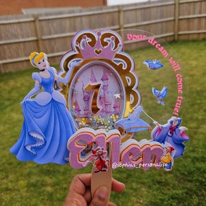 Cinderella Cake Topper With Shaker: Princess Birthday Party Decor - Etsy