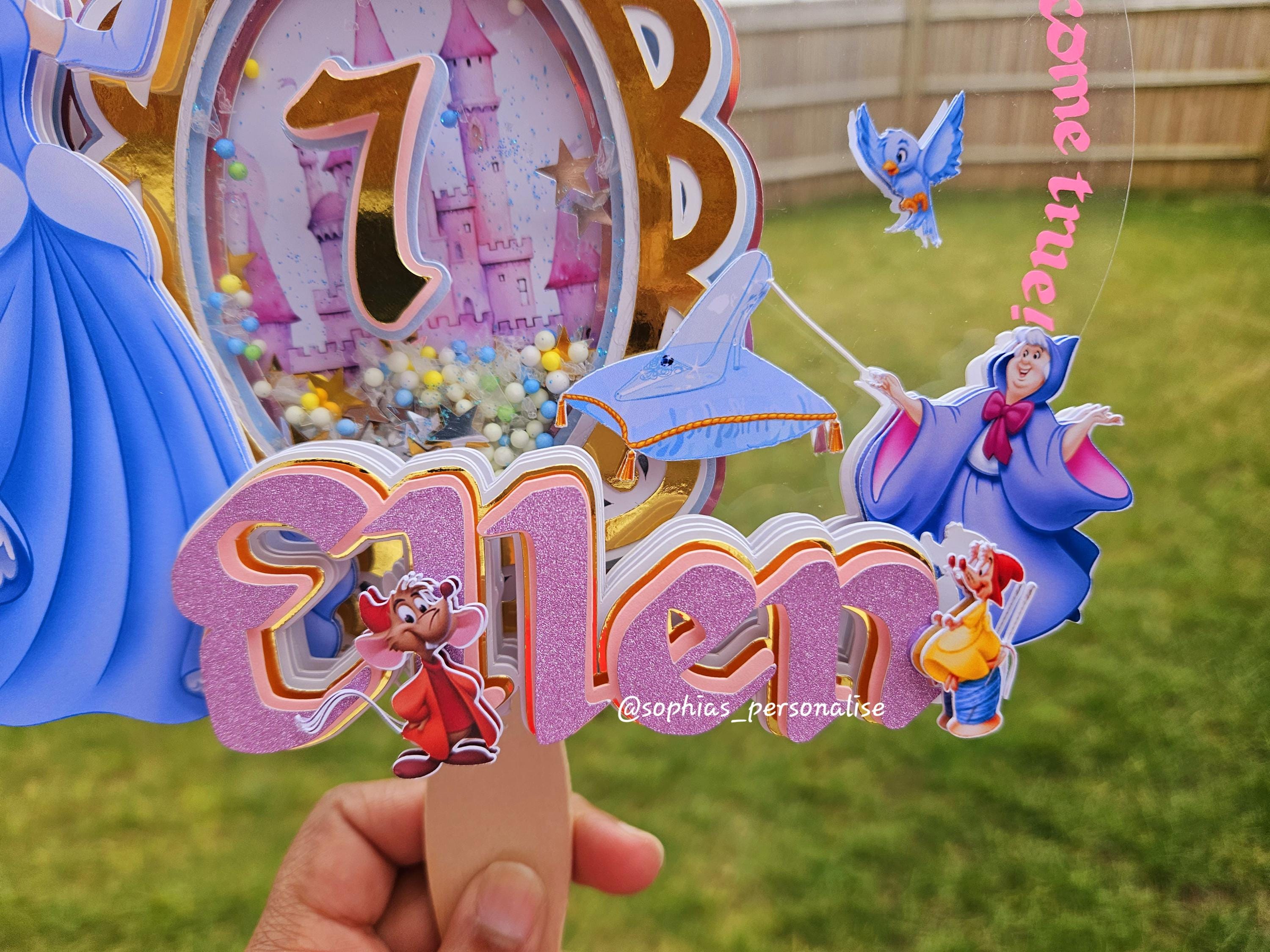 Cinderella Cake Topper With Shaker: Princess Birthday Party Decor - Etsy