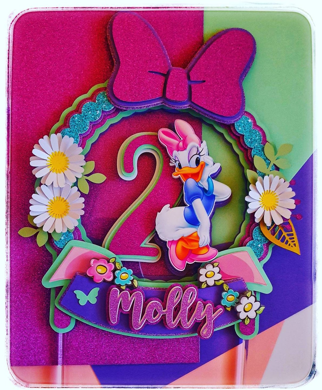 Personalised Daisy Duck Cake Topper 3D Cake Topper Birthday Cake 