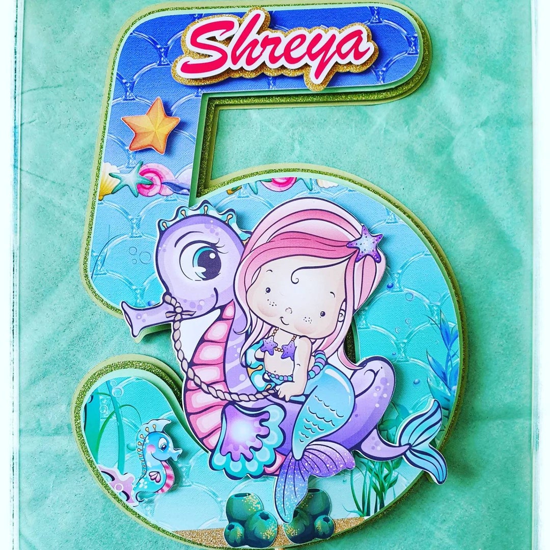 Little Mermaid Cake Topper. Cake Topper. Little Mermaid Theme - Etsy