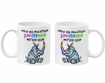 Tasse - Nashorn - Möge die Macht der Einhörner mit Dir sein - Kaffeetasse - Geschenk