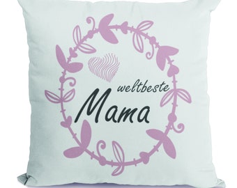 Kissen -  Weltbeste Mama - 40 x 40 cm - Muttertagsgeschenk - Geschenk - Weihnachtsgeschenk - Muttertag