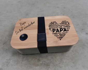 Brotdose mit Fächern für Papa-  Papa Du bist wunderbar - Brotdose für Papa  Vatertagsgeschenk  Geburtstagsgeschenk Papa