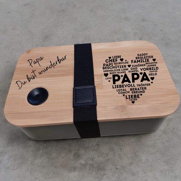 Brotdose mit Fächern für Papa-  Papa Du bist wunderbar - Brotdose für Papa  Vatertagsgeschenk  Geburtstagsgeschenk Papa