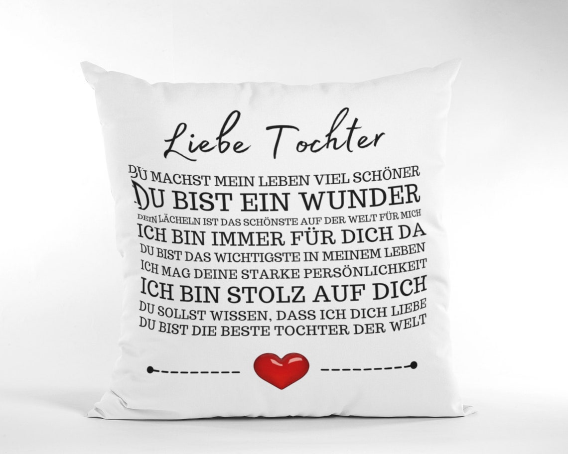 Kissen mit schönem Spruch Liebe Tochter Geburtstag Etsy