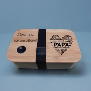 Brotdose mit Fächern für Papa Papa Du bist der Beste Brotdose für Papa Vatertagsgeschenk Geburtstagsgeschenk Papa Geschenkidee Bild 6