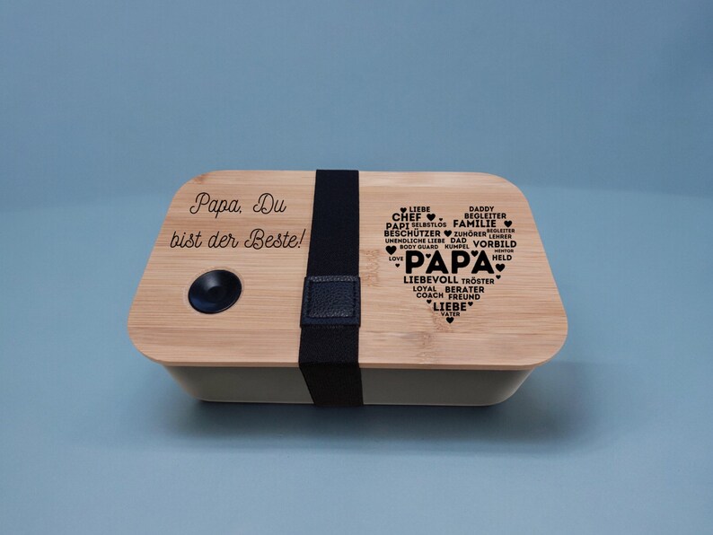 Brotdose mit Fächern für Papa Papa Du bist der Beste Brotdose für Papa Vatertagsgeschenk Geburtstagsgeschenk Papa Geschenkidee Bild 6