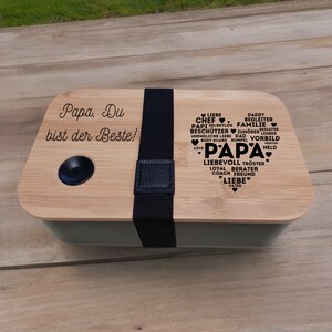 Brotdose mit Fächern für Papa Papa Du bist der Beste Brotdose für Papa Vatertagsgeschenk Geburtstagsgeschenk Papa Geschenkidee Bild 3