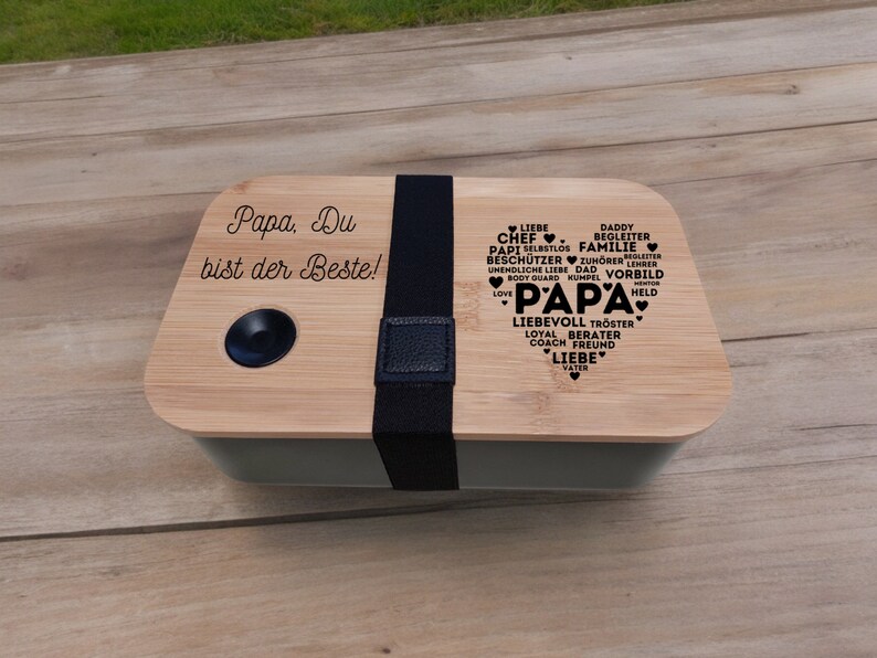 Brotdose mit Fächern für Papa Papa Du bist der Beste Brotdose für Papa Vatertagsgeschenk Geburtstagsgeschenk Papa Geschenkidee imagem 3