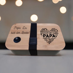 Brotdose mit Fächern für Papa Papa Du bist der Beste Brotdose für Papa Vatertagsgeschenk Geburtstagsgeschenk Papa Geschenkidee imagem 2