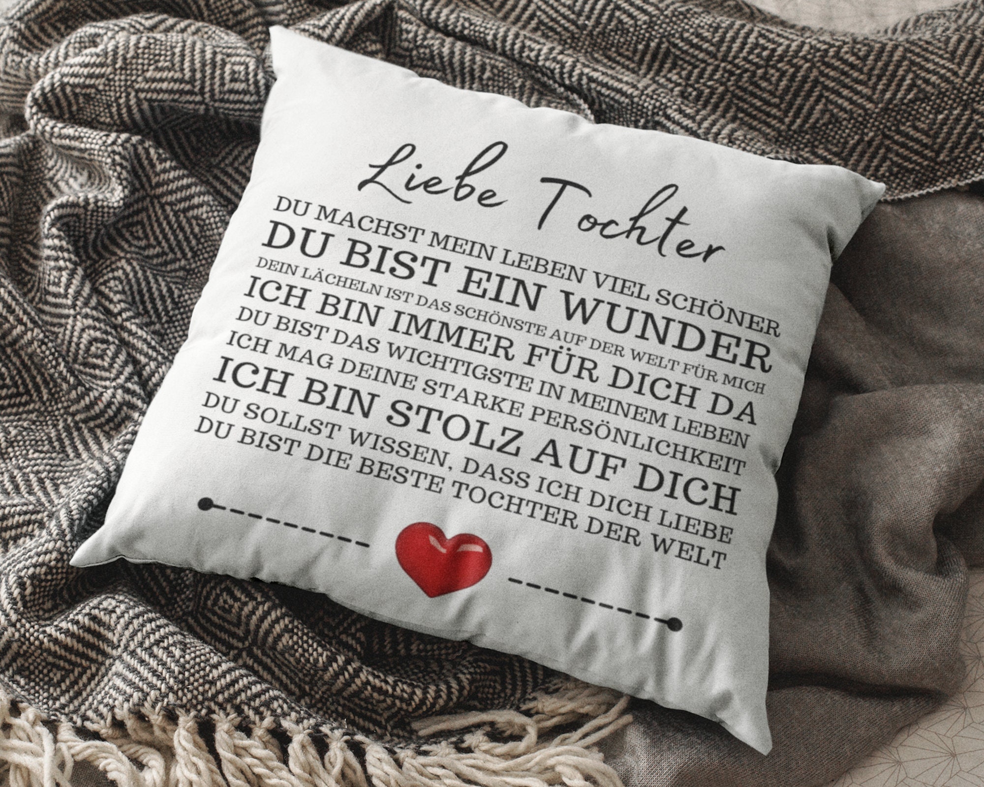 Kissen mit schönem Spruch Liebe Tochter Geburtstag Etsy