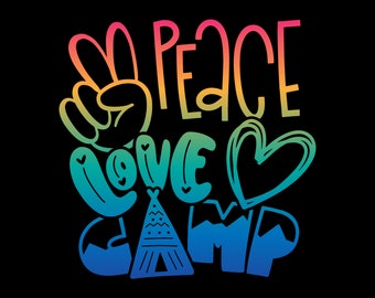 Fußmatte  - Peace Love Camp - Motiv Wohnwagen - Camping - Wohnwagen - Wohnmobil - Schmutzfangmatte