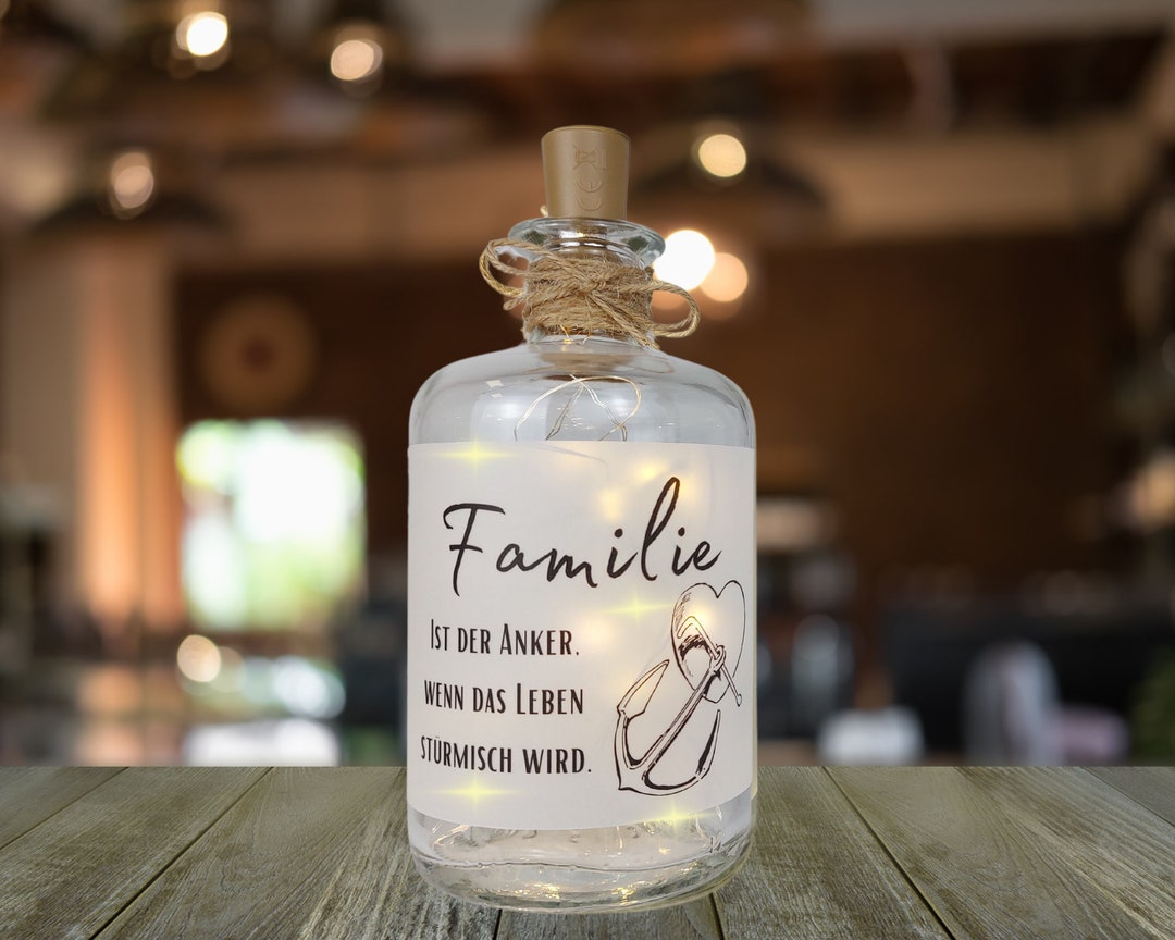 Familie Ist Der Anker Wenn Das Leben Stürmisch Wird LED Flaschenlicht Familie Ist Der Anker Wenn Das Leben - Etsy